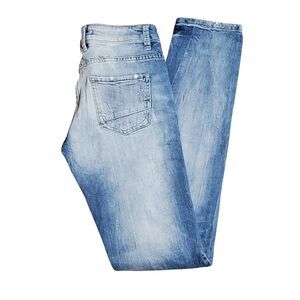 Zara Denim Rules by TRF Womens Sz 6 Denim Blue Jeans Distressed & Destoryed